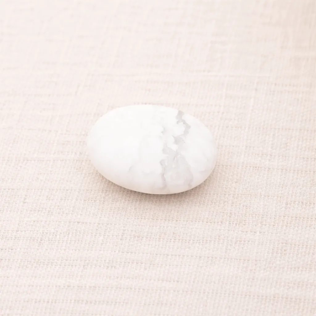 Galet Howlite blanche - Lâcher-prise & calme (45mm)
