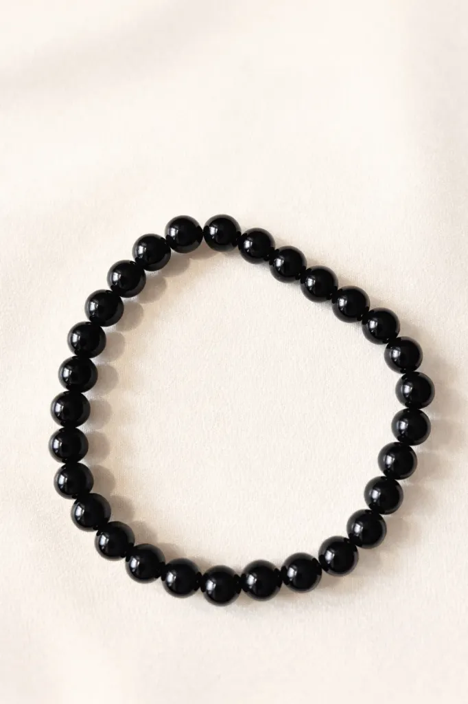 Bracelet Protection & Ancrage - obsidienne noire (6mm)