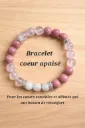 Bracelet coeur apaisé - Rhodonite-Quartz rose-Kunzite (8mm)