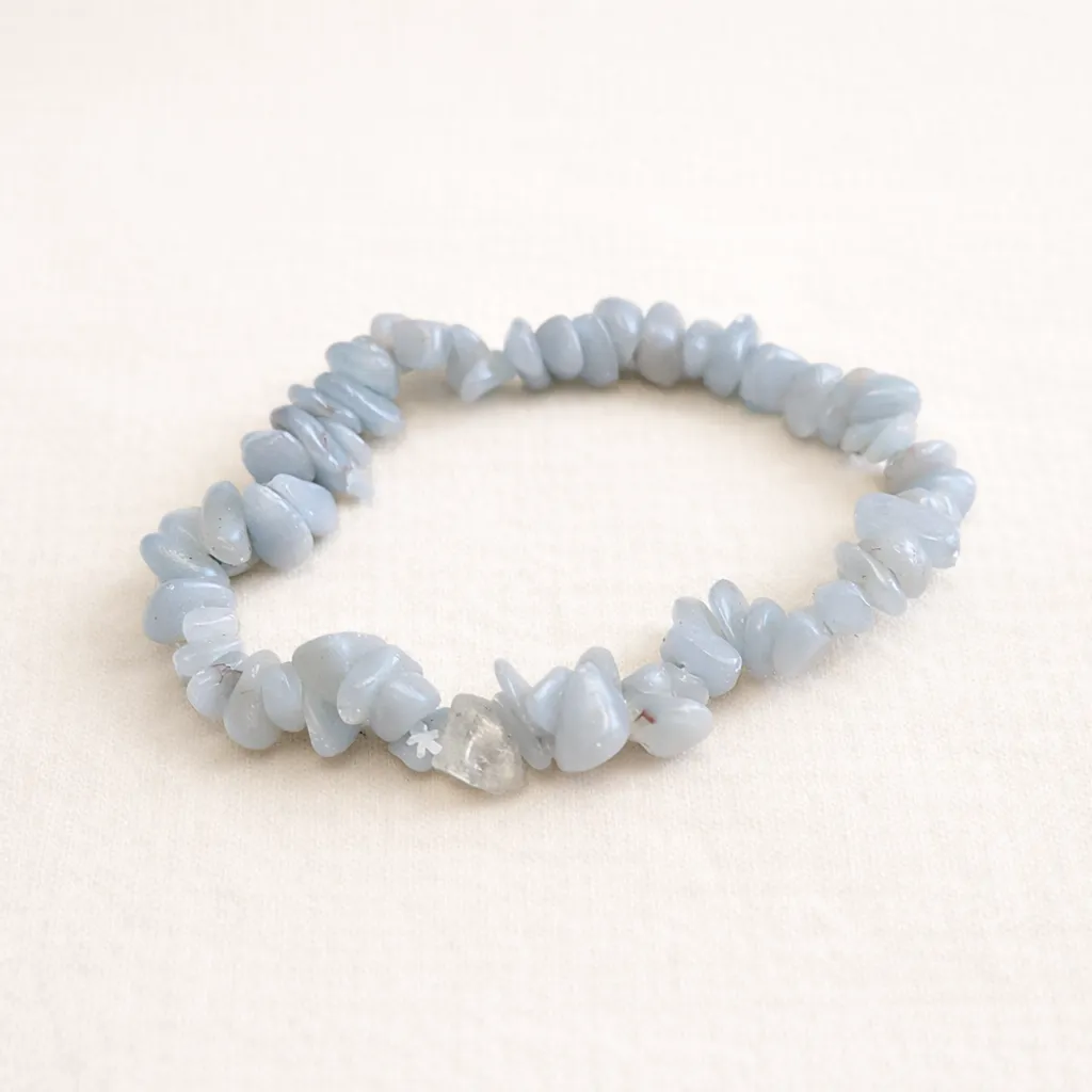 Bracelet Angélite - Apaisement & sérénité (baroque)