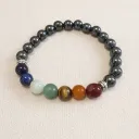 Bracelet 7 chakras + Hématite - Ancrage & équilibre (8mm)