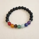 Bracelet 7 chakras + Pierre de lave 8mm