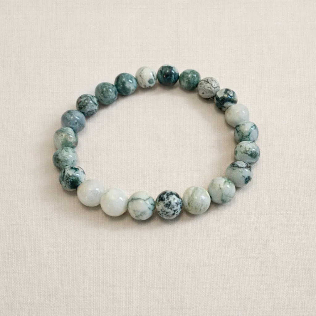 Bracelet agate Arbre - Ancrage et connexion à la nature (8mm)