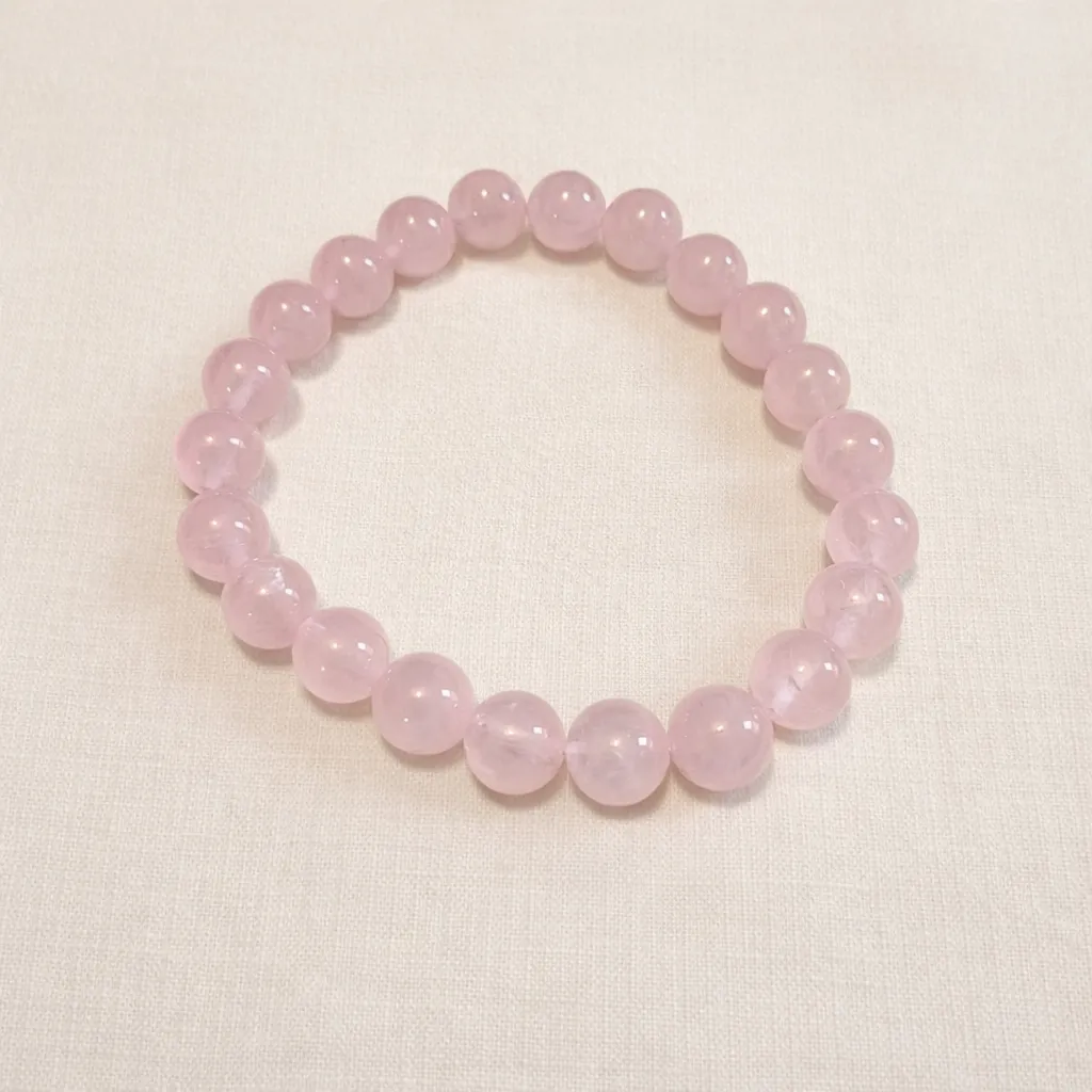 Bracelet Quartz rose - Amour & douceur (8mm) (~17 cm)